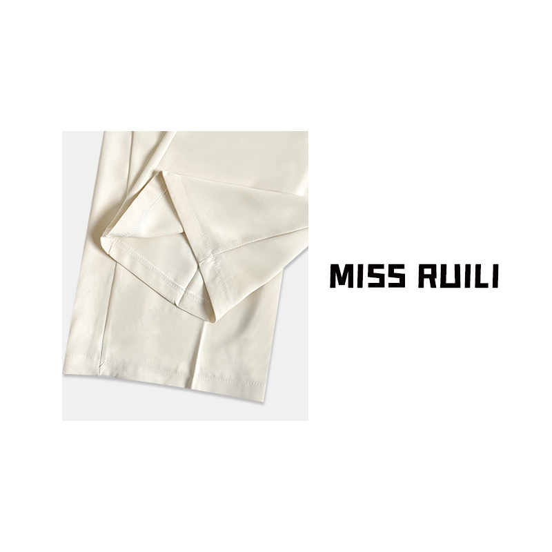 MISS RUILI定制 韩版小众别致高腰时尚百搭直筒西装裤A6818 - 图2