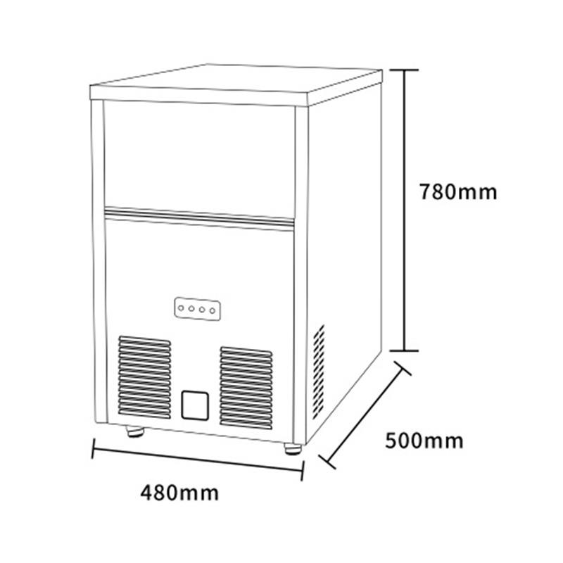 制冰机BY-70磅台下式不锈钢商用方块冰餐饮奶茶店茶饮店商用 - 图0