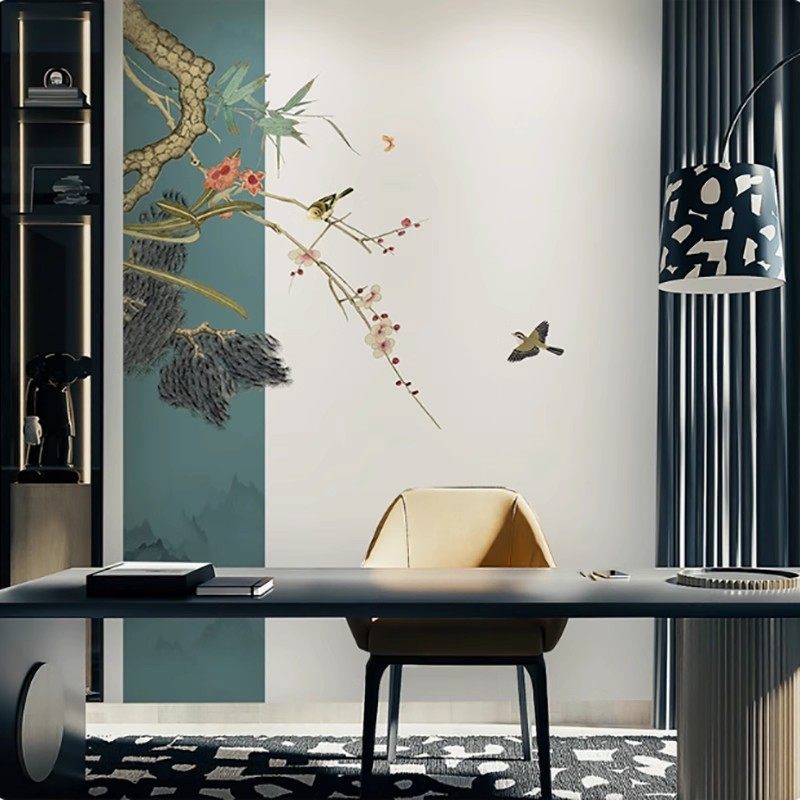 中式宋氏美学墙纸水墨山水背景墙布客厅沙发电视墙壁纸茶室装饰画,淘宝优惠券,粉丝福利购,淘宝优惠卷