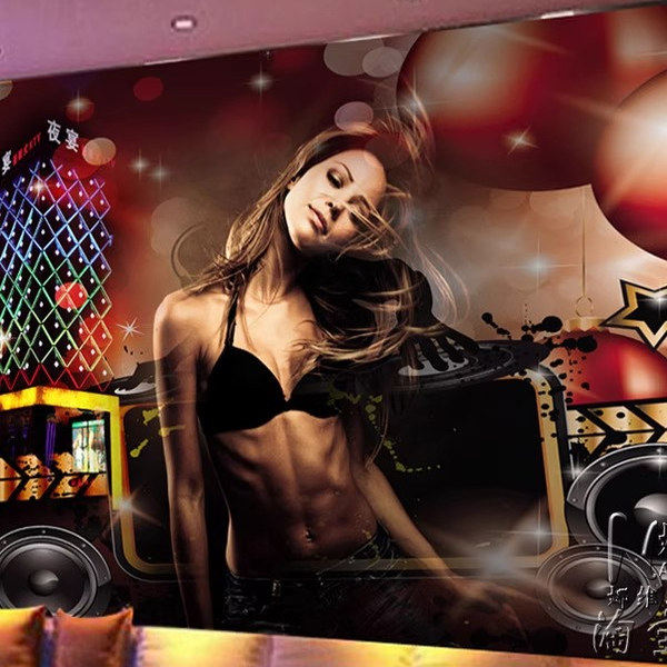 酒吧KTV主题背景墙壁纸5D立体个性墙纸麦霸酷炫装饰壁画自粘墙布,淘宝优惠券,粉丝福利购,淘宝优惠卷
