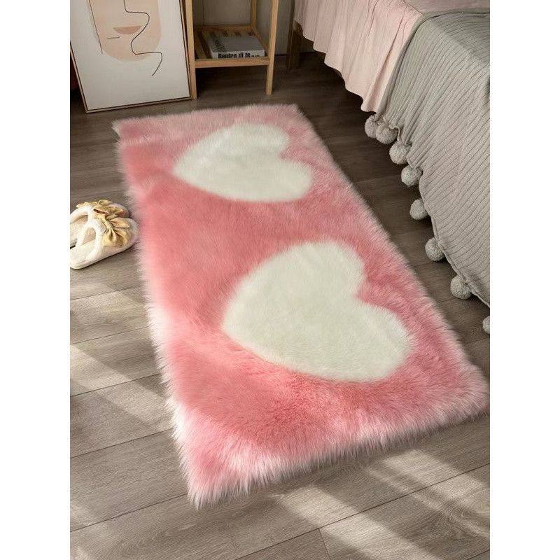 地毯卧室床边地毯长毛绒地垫免洗耐脏赤脚公主风床尾地毯长条加厚,淘宝优惠券,粉丝福利购,淘宝优惠卷