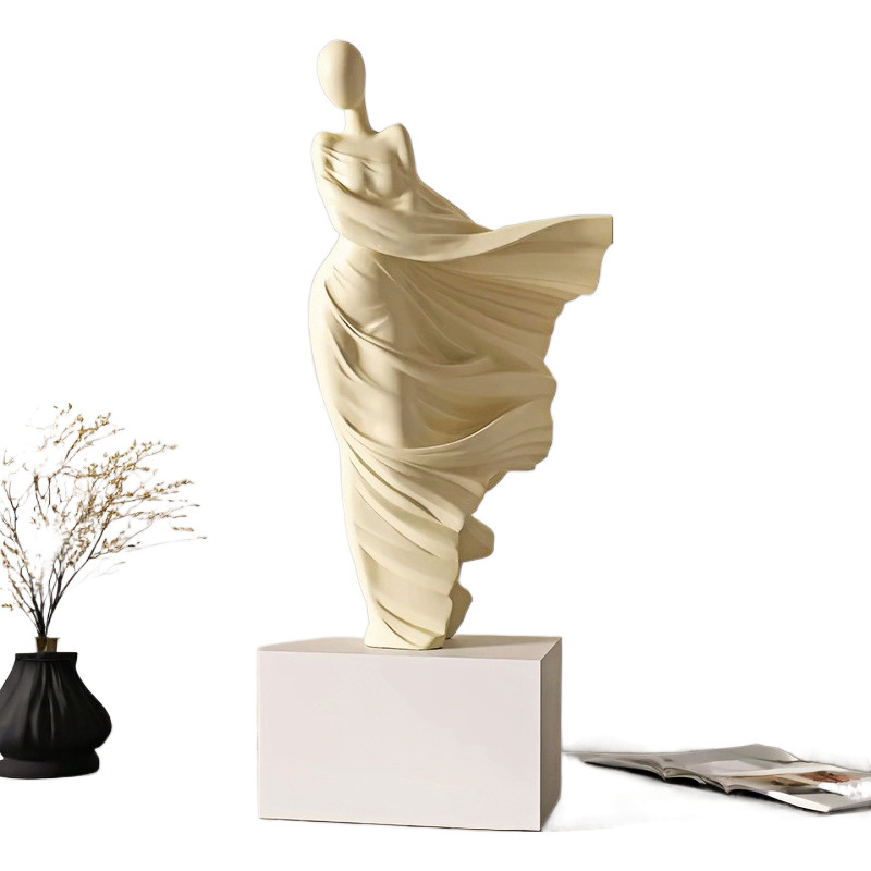 奶油风春风魅影艺术人物摆件高级感玄关客厅电视柜酒柜家居装饰品 - 图3