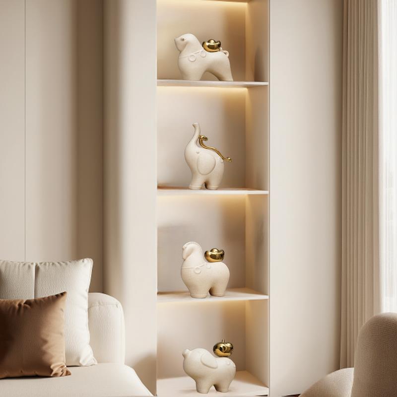 新中式马上有钱招财摆件家居好物摆件客厅玄关电视柜酒柜装饰摆饰 - 图2