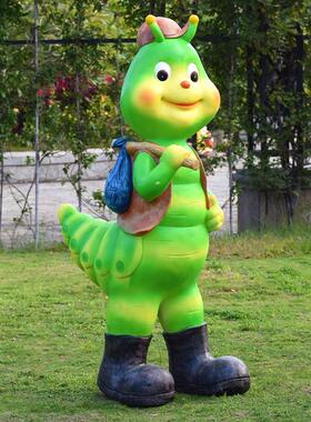 玻璃钢雕塑户外卡通动物毛毛虫花园庭院树脂可爱装饰摆件园林造景