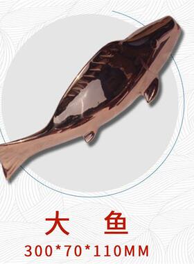 中式创意室内铸造不锈钢镜面鱼群挂件工艺会所酒店大堂现货雕塑