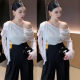 ເສື້ອຢືດ chiffon ບ່າໄຫຼ່ແບບເສັ້ນດຽວໃນການເດີນທາງສໍາລັບແມ່ຍິງໃນພາກຮຽນ spring