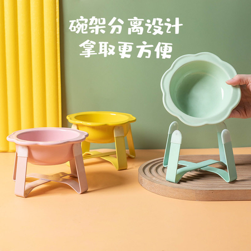 猫粮碗支架雪糕宠物陶瓷增高食盆大口径防打翻保护脊椎高颜值家用,淘宝优惠券,粉丝福利购,淘宝优惠卷