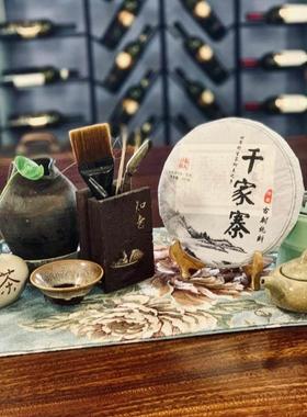 新中式茶室茶柜白茶饼装饰样板间家居博古架书房茶架宋代美学摆件