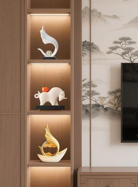 轻奢高档酒柜摆件电视柜艺术家居装饰品办公室风生水起客厅高级感