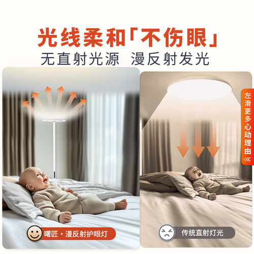 曙匠全光谱漫反射婴儿护眼落地灯 卧室客厅上发光LED落地补光灯 - 图0