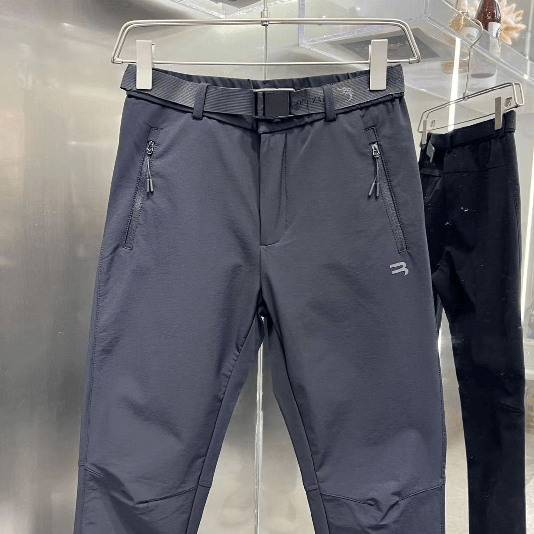 户外品质软壳冲锋裤男冬季新品潮牌纯色欧美简约风轻奢加绒长裤男 - 图3