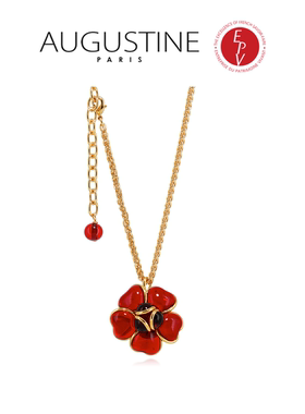 【AZLOOK】Augustine Paris古法琉璃山茶花项链耳环胸针时尚套装
