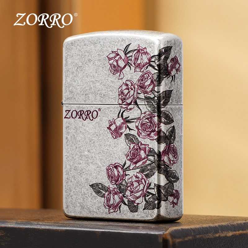ZORRO佐罗热恋玫瑰煤油防风打火机古银七夕情人节送男朋友礼物,淘宝优惠券,粉丝福利购,淘宝优惠卷