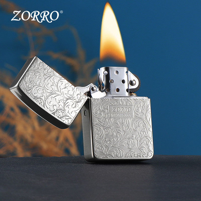 ZORRO/佐罗正品古银唐草打火机防风煤油款生日礼物礼物送男友高档,淘宝优惠券,粉丝福利购,淘宝优惠卷