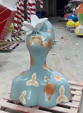 透明环氧树脂工艺饰品摆件大型不锈钢鹿景观玻璃钢雕塑厂家定制做