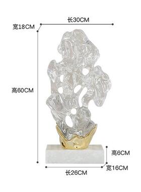 新中式白菜玄关招财摆件酒店大堂售楼处透明树脂雕塑公司装饰品