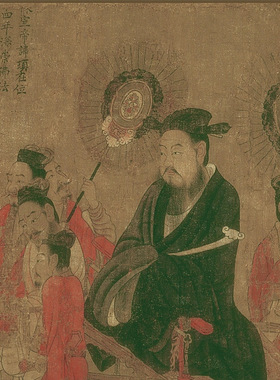 阎立本国画真迹历代帝王图古代字