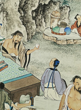 夏荆山竹林七贤图复古书画人物