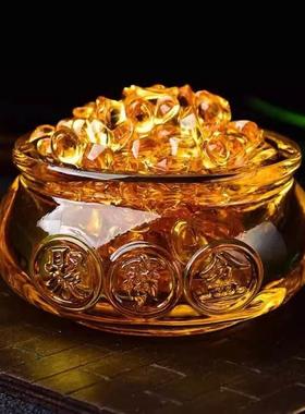 儿童玩具金元宝彩色透明生日礼物摆件家居装饰品水晶玻璃宝石