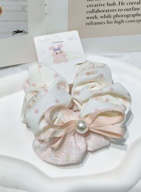 甜美格子大肠发圈蝴蝶结不伤发