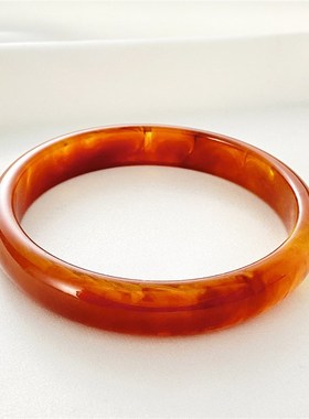 欧美风理石纹多色手镯女复古圆形半透亚克力个性闺蜜仿玉手环手饰