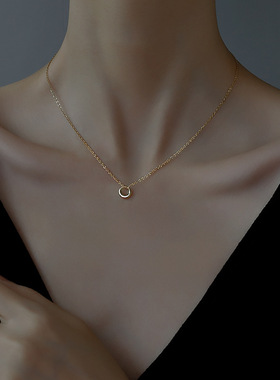 日本品质925纯银项链女ins冷淡风简约锁骨链气质轻奢小众设计高级