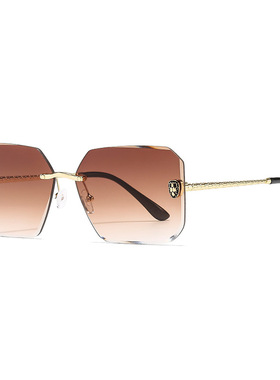 欧洲站2025新款时尚无框墨镜女高级感个性街拍眼镜欧美金属太阳镜