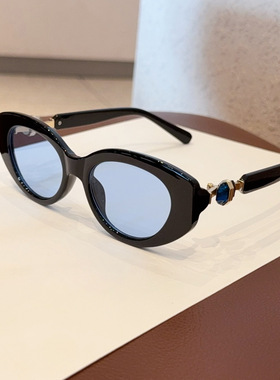 欧洲站欧美时髦精致宝石猫眼防紫外线太阳镜网红街拍法式高级奢华