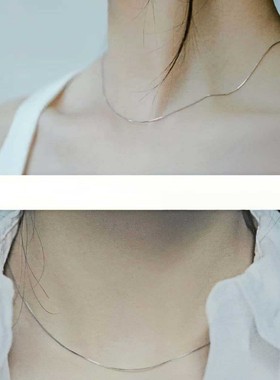 日本品质S925通体纯银18K金盒子链极简超细万能百搭项链盒子链颈