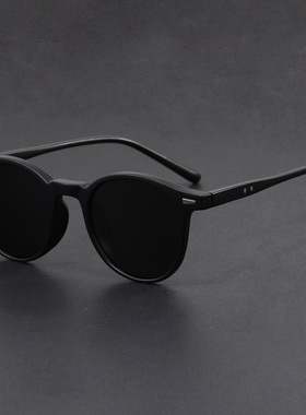 日本品质韩版超轻太阳镜圆框防紫外线墨镜复古潮流时尚男女遮阳显