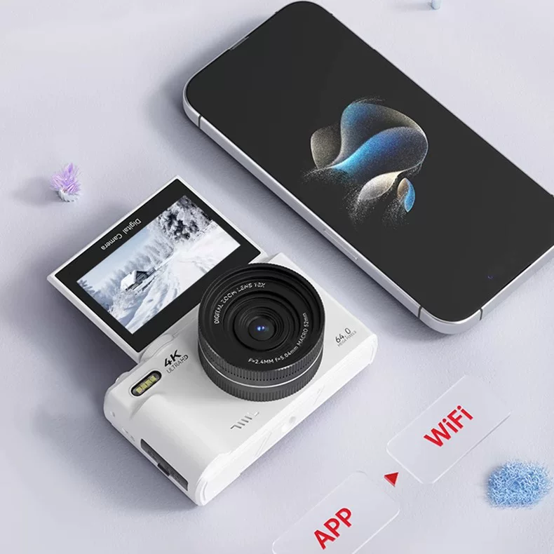 【Подарочная коробка】Feku YBLY Flip Micro одиночная камера HD 4K, разворотный экран, селфи камера WD-08