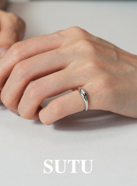 素图女925银时尚百搭尾戒个性