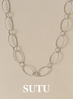 素图925银简约气质爆闪锁骨链女