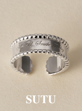 素图女s925纯银简约开口戒指指环