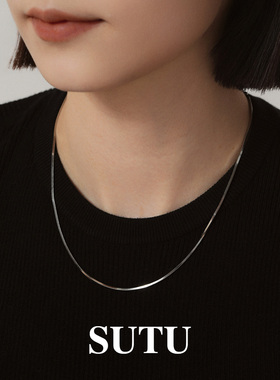 项链925银项链锁骨链女扁平链