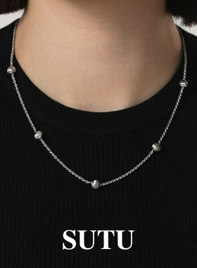 素图925银锁骨链女小众设计项链