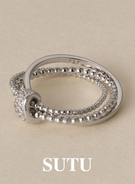 素图925银小众设计气质指环戒指