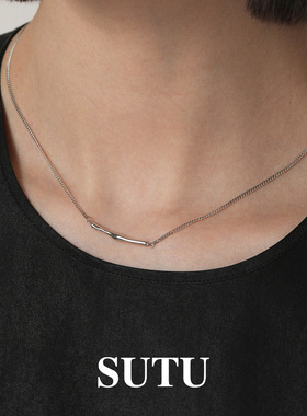 素图925银一字项链百搭气质项链
