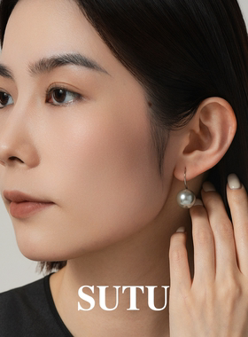 素图小众925银灰色高跟鞋耳钉女