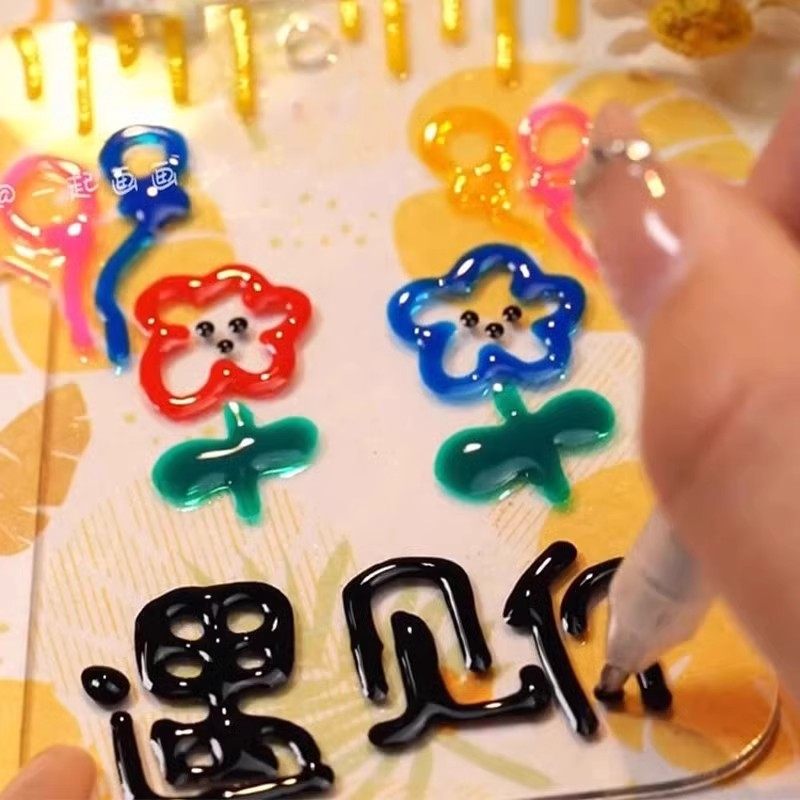 Q弹3d立体果冻笔马卡龙色小学生彩色双线轮廓笔高颜值diy手账笔,淘宝优惠券,粉丝福利购,淘宝优惠卷