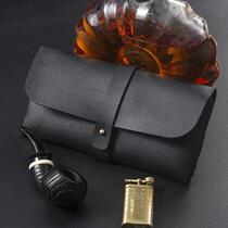 German simple leather pipe storage bag retro mens hand-rolled tobacco bag fashionable and portable old pipe