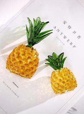 创意水晶凤梨迷你凤梨精致摆件客厅酒柜电视柜轻奢家居装饰品礼品