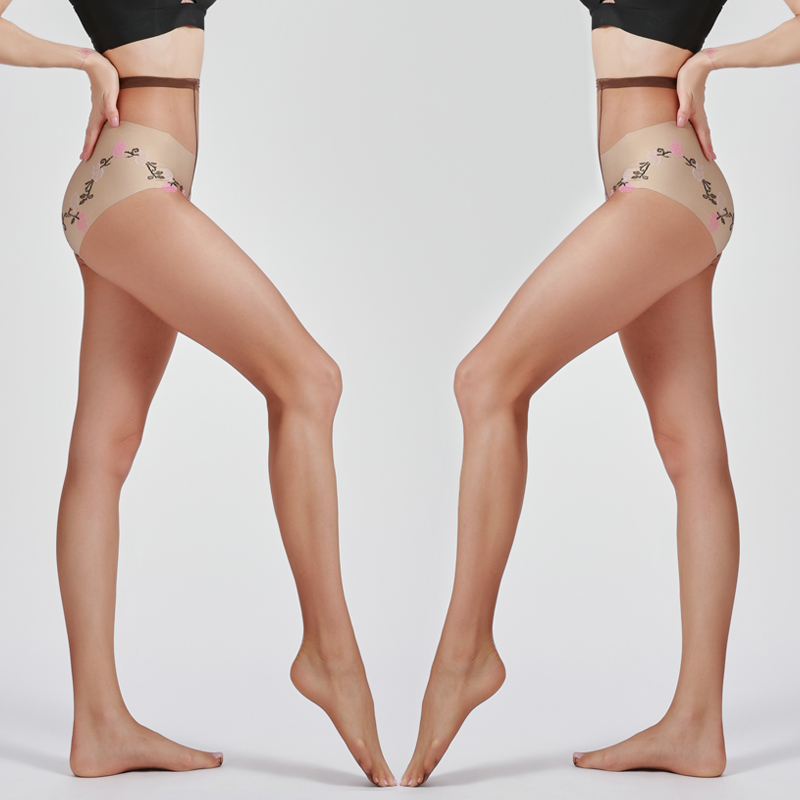 黑丝【布兰卡】天鹅绒防勾丝任意剪0D超薄裸感美肤袜提花黑丝袜 - 图2