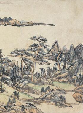 王原祁麓台南山积翠古代山水风景