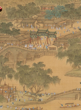 清代唐岱院本新丰图传统山水国画