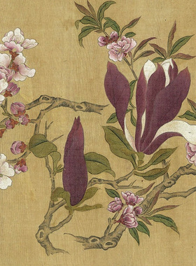 明周之冕百花图卷真迹复制品微