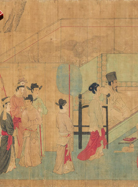 五代周文矩合乐图名家国画真迹复