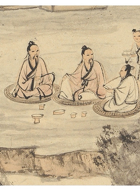 张大千仿王蒙林泉清集图仿古山水