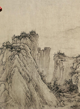 金太古遗江山行旅图高清微喷古画