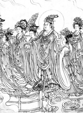 吴道子《八十七神仙图》白描线稿
